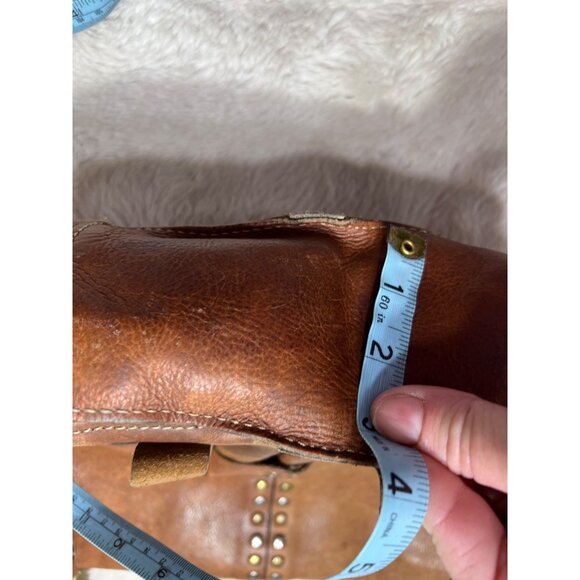 Patricia Nash Armeno messenger Brown Leather Studded shoulder Bag With Dual Pock - Picture 6 of 11